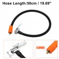 X Autohaux 50cm Tire Inflator Extension Hose With Metal Lock Chuck Adapter Convert To On Connection Air Pump Tube Valve Pipe