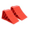 Keenso Heavy Duty Wheel Chocks 2pcs Slip Solid Rubber Red Stopper For Car Travel Trailers Rv Truck