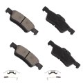 Rear Ceramic Disc Brake Pad Set D1424 For Mercedes Benz Cl Cls E S Sl 4 Piece Kit With Hardware Fits 2010 To 2018 Models 