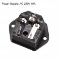 Uxcell Ac 250v 10a Iec320 C14 Male Power Cord Inlet Socket 4pin Module Connector W Wires 1set