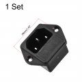 Uxcell Ac 250v 10a Iec320 C14 Male Power Cord Inlet Socket 4pin Module Connector W Wires 1set