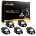 Partsam 5pcs 12leds Smoke White Cab Roof Top Marker Running Lights 264146bk Replacement For Dodge Ram 2003-2018 Smoked Lens