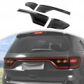 Cherocar Tail Light Lamp Cover Guard Trim Decor Exterior Accessories For 2014-2023 Dodge Durango Smoked Black 