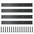 4 Pack 12 In L Track Aluminum Trailer Tie Down Rails Black Cargo Rail For Truck Beds Vans And Utility Trailers To Secure 