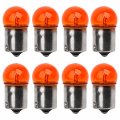 Minho 8pcs G18 Motorcycle Turn Signal Bulbs 12v5w Orange Light Fit For Most Chinese Scooter Mopeds