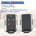 Acropix 315 Mhz Key Fob Keyless Entry Remote Fit For Chevy Suburban Tahoe 2015-2020 Gmc Yukon M3n-32337100 Pack Of 1 Black