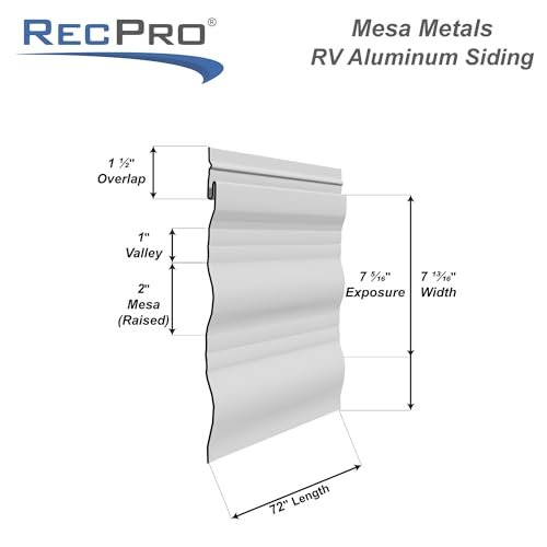 Mesa Metal Aluminum Rv And Trailer Siding 8 In X 72 Dove Gray Rp-mesa Model S Lock Design Corrosion Cracking Resistant