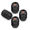 Cadillac Logo In Black On Hexagon Shape Aluminum Tire Valve Stem Caps 