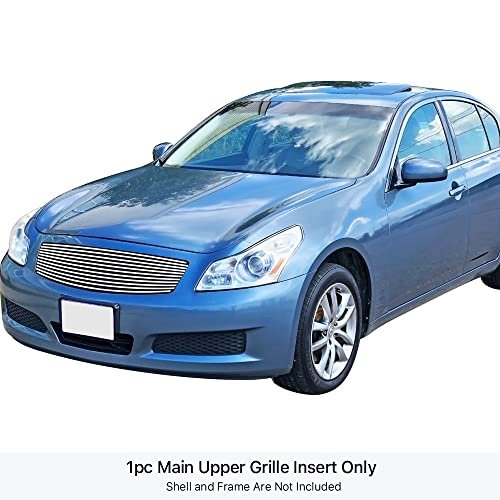 Hd Ridez For Infiniti G35 2007-2008 Sedan Main Upper Stainless Steel Chrome Polished 8x6 Horizontal Billet Grille Insert