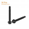 Uxcell 14 X 2 Hex Washer Head Self Drilling Screws 30pcs 410 Stainless Steel Sheet Metal Tapping For Wood Black