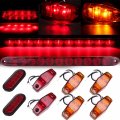 Ocpty Marker Lights 9pcs Side Red Kit Waterproof Surface Mounted Turn Signal Light Fit For Truck 4x4 Pickup Boats Trailer