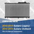 Dpi 13524 Factory Style 1-row Cooling Radiator Compatible With Subaru Legacy Outback 2 5l Mt 2010-2014 Aluminum Core