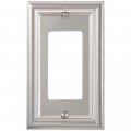 Amerelle Continental Single Rocker Cast Metal Wallplate In Satin Nickel 