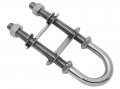 Sealux Marine Boat Bow Eye Stern U Bolt Tie Down 3 8 Stock 5 Overall Length 3-3 Thread With Washers-sl805851 