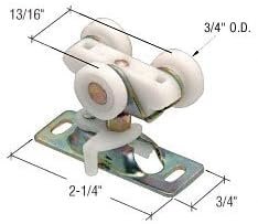 3 4 In Nylon Wardrobe Door Roller Assembly Flat Edge Rollers With Stamped Steel Bracket For Bypassing And Pocket Doors 2 Pack