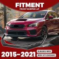 Front Bumper Lip For 2015-2021 Subaru Wrx Wrx Sti Sedan Under Chin Spoiler Splitter S207 Style Plastic Black 3pcs