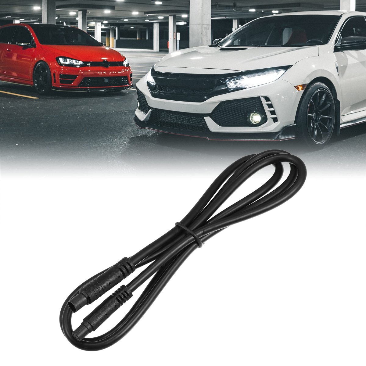 2 Pcs 8 Pin 3 28ft 100cm Backup Camera Extension Cable Dash Cord Wires Car Rear View