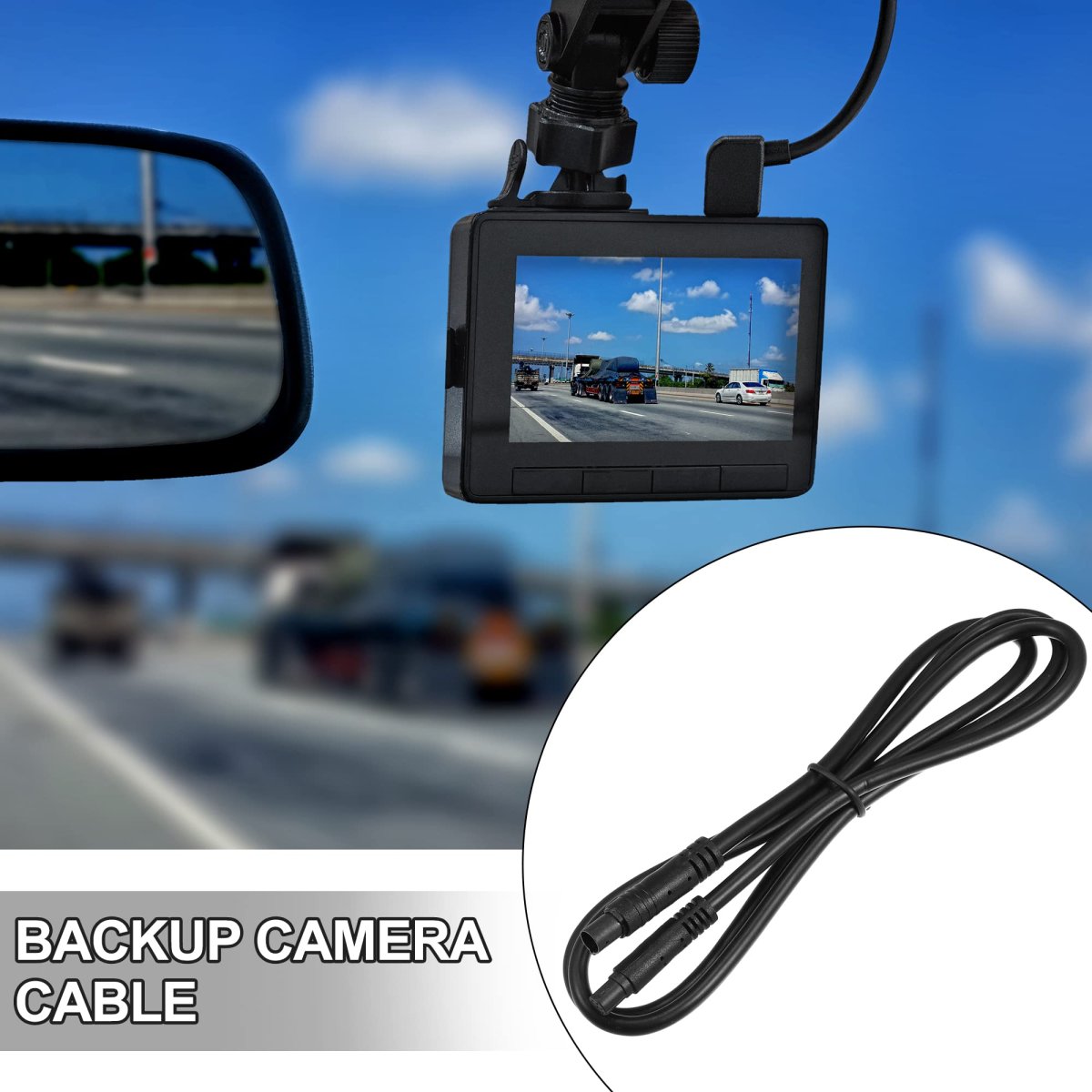 2 Pcs 8 Pin 3 28ft 100cm Backup Camera Extension Cable Dash Cord Wires Car Rear View