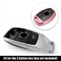 X Autohaux Car Key Fob Cover 3 Button Remote Case With Keychain Pink For Mercedes Benz C E S M Cls Clk G