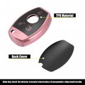 X Autohaux Car Key Fob Cover 3 Button Remote Case With Keychain Pink For Mercedes Benz C E S M Cls Clk G