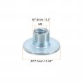 Uxcell M6 T-nuts 12pcs Carbon Steel Tee Nut Round Base Weld Nuts 8mm Height Through Hole Flange Insert Female Thread Plate