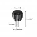 Uxcell 50pcs M4 X 10mm Male Thread Knurled Knobs Thumb Screws Clamping Grip Plastic Round Head Hand Thumbscrews Black