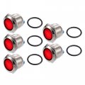 5 Pcs Led Indicator Light 22mm 12v Ac Dc Metal Shell Waterproof Pilot Dash Signal Lamp For Car Truck Boat Interior Red 