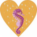 Stickertalk Heart-shaped Seahorse Vinyl Sticker 4 Inches By 