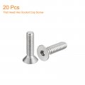 Uxcell 3 8-16x1-1 2 Flat Countersunk Head Socket Cap Screws 20pcs 304 Stainless Steel Hex Full Thread Bolts