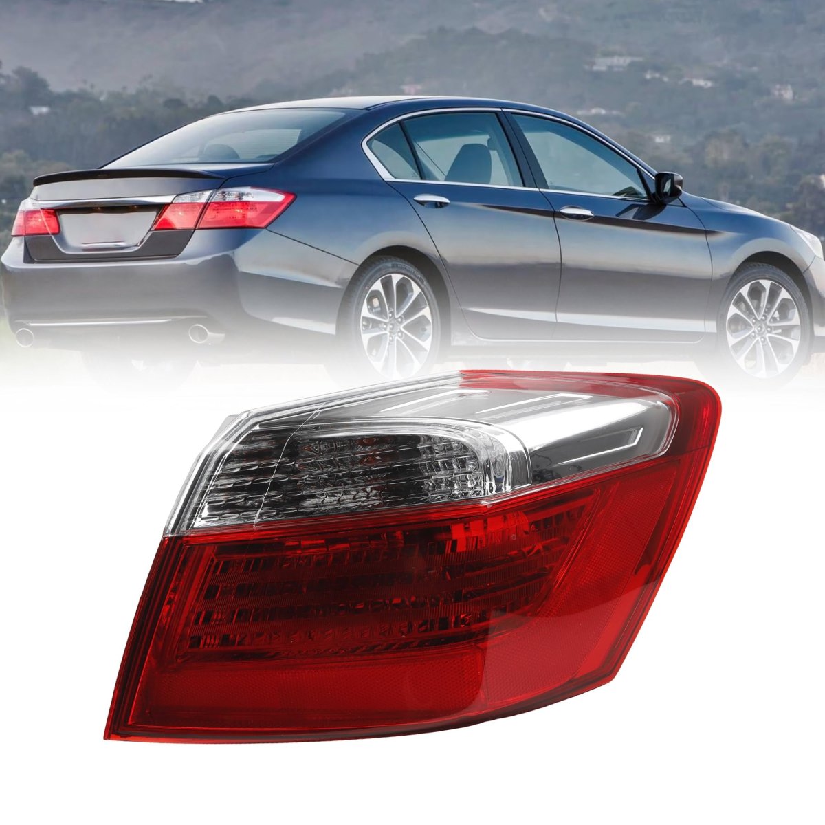 Halogen Tail Light Assembly For 2013 2014 2015 Honda Accord Sedan Ex Lx Sport Rear Lamp Taillight Right Passenger Side Replace
