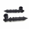 Hk Group Motorcycle Black Bamboo Style Foot Peg Footrest With Mounting Kit Clamps 1 And 4 For Honda Goldwing Vtx1300 Shadow