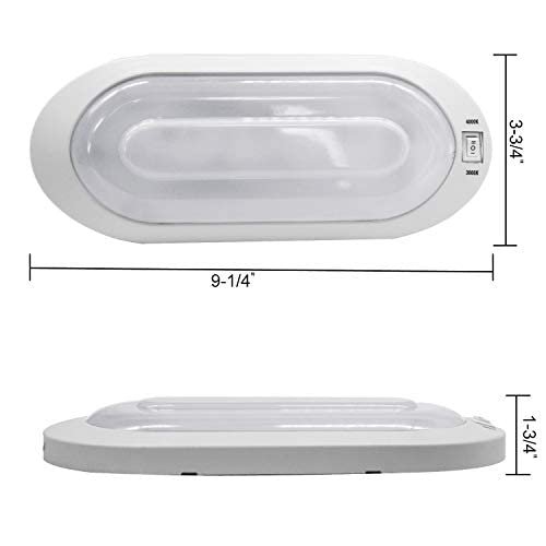 12v Led Rv Pancake Light 2 Color Convertible Interior Ceiling Dome With Switch For Motorhomes Camper Caravan Trailer Boat