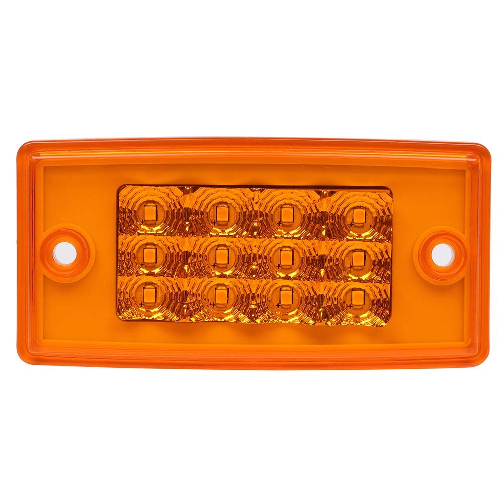 2x 12 Led Rectangle Truck Trailer Side Marker Lights Amber Lens Light Waterproof Clearance Identification For Rv Atv Bus Van