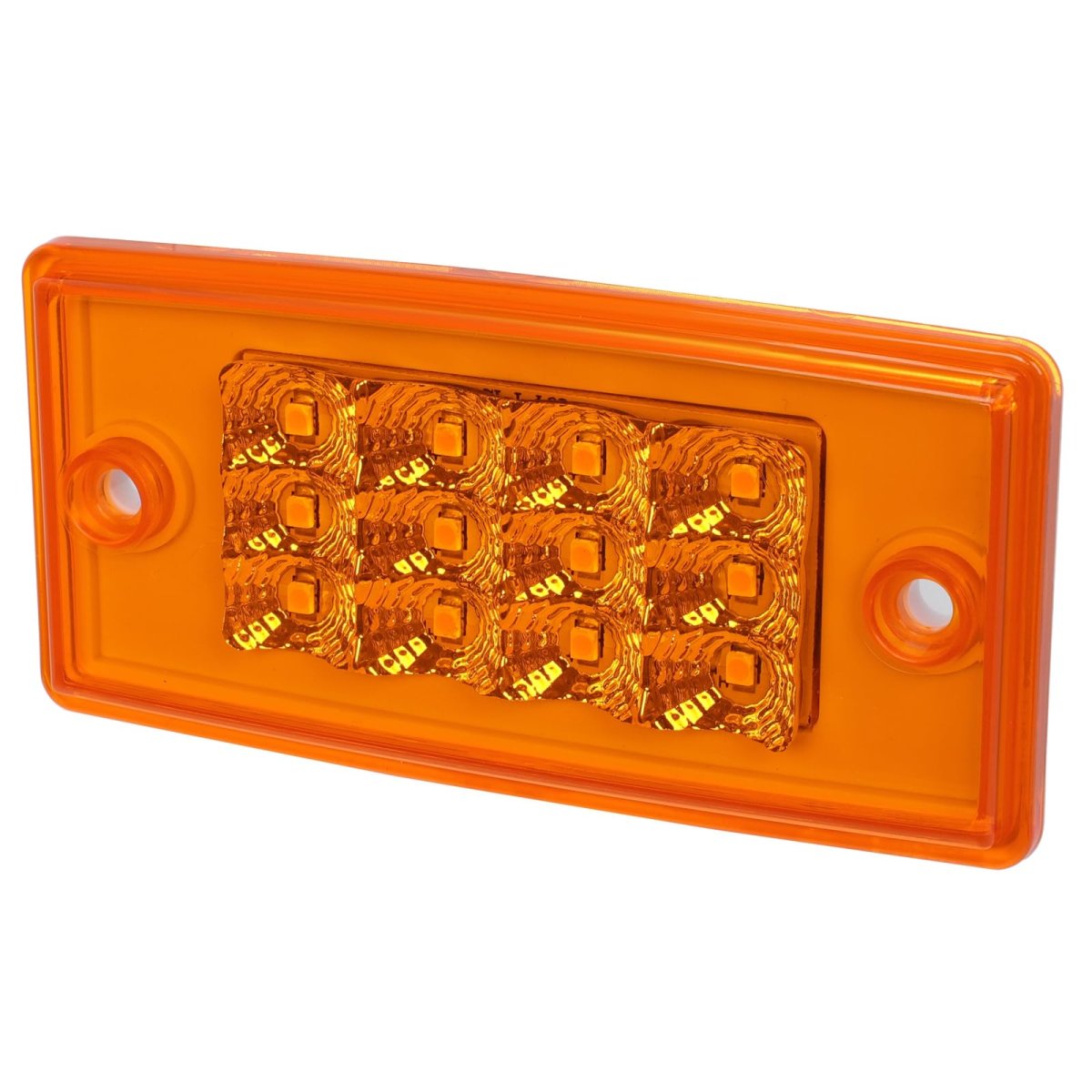 2x 12 Led Rectangle Truck Trailer Side Marker Lights Amber Lens Light Waterproof Clearance Identification For Rv Atv Bus Van