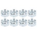 1 2-13 Unc Hexagon Slotted Nut Grade 6 8 Zinc-plated Carbon Steel Hex Nuts Good For Machinery Repairing Silver 8pcs 
