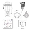 Werfamily 19mm Waterproof Stainless Steel Metal Flat Top Latching Push Button Switch 1no 1nc 250v 5a