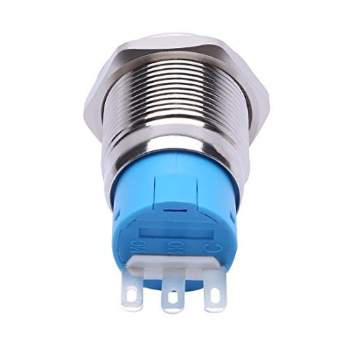 Werfamily 19mm Waterproof Stainless Steel Metal Flat Top Latching Push Button Switch 1no 1nc 250v 5a