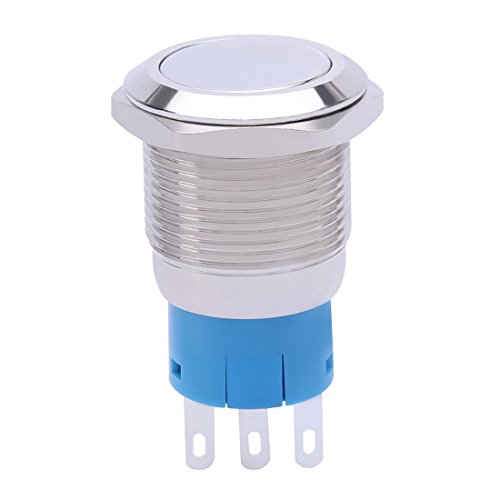 Werfamily 19mm Waterproof Stainless Steel Metal Flat Top Latching Push Button Switch 1no 1nc 250v 5a
