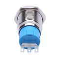 Werfamily 19mm Waterproof Stainless Steel Metal Flat Top Latching Push Button Switch 1no 1nc 250v 5a