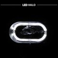 Amerilite Crystal Halogen Car Headlights Led Halo Set For Chevy Fullsize Passenger And Driver Side Vehicle Light Assembly Black