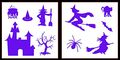 Auto Vynamics Stickerpack-witchset01-10-gblu Gloss Blue Vinyl Detailed Witches Witchcraft Sticker Pack Multiple Witch Designs W 