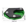 1 Set Motorcycle Kickstand Pad Side Stand Bracket Foot Extension Enlarger Plate Support For Kawasaki Z900rs 2018-2022 Green