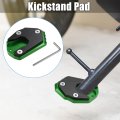 1 Set Motorcycle Kickstand Pad Side Stand Bracket Foot Extension Enlarger Plate Support For Kawasaki Z900rs 2018-2022 Green
