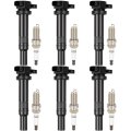 Fits 2007011 For Kia Rondo 2 7l V6 2007-2009 Hyundai Santa Fe 2 Ignition Coil Packs 2-pins Uf558 6 Coils With 6 Iridium Spark