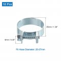 Uxcell 10pcs Mini Fuel Line Pipe Hose Clamp Clip Adjustable 25-27mm 0 98 -1 06 Injection Style Zinc Plated Tube Clamps