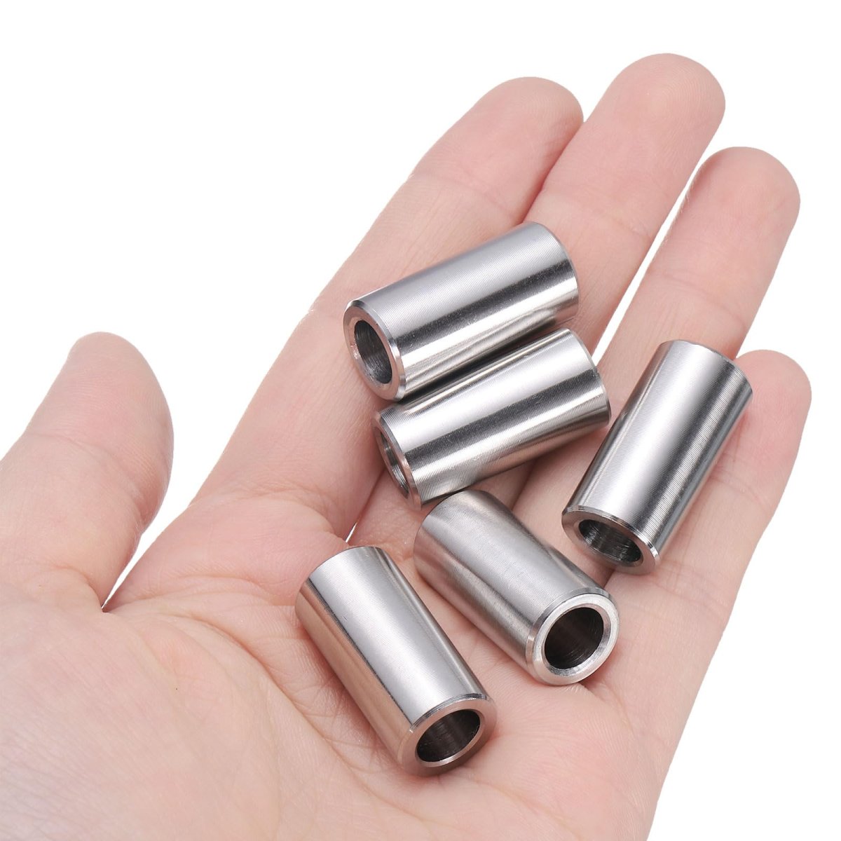 10 Pcs Stainless Steel Spacers 56 In Bore X 1 2 Od 1 Length Round Metal Screw Bushing For 16 Screws Bolts And Rods Silver Finis