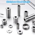 10 Pcs Stainless Steel Spacers 56 In Bore X 1 2 Od 1 Length Round Metal Screw Bushing For 16 Screws Bolts And Rods Silver Finis