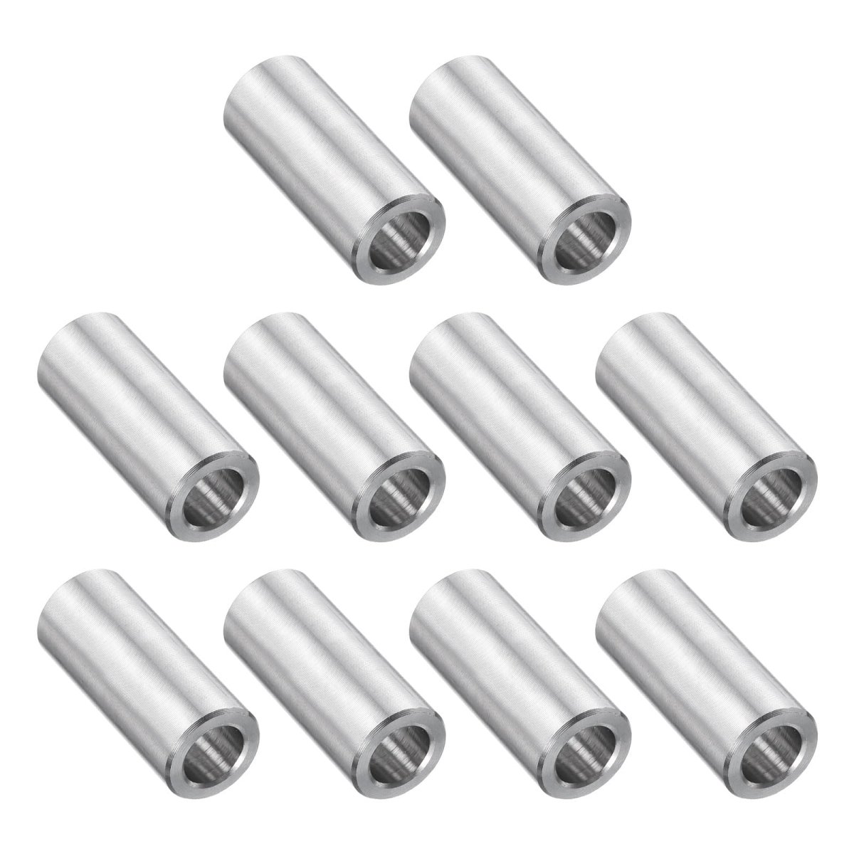 10 Pcs Stainless Steel Spacers 56 In Bore X 1 2 Od 1 Length Round Metal Screw Bushing For 16 Screws Bolts And Rods Silver Finis