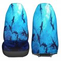 Fehuew Underwater Diving Sea Shark 2 Pcs Car Seat Covers Set Vehicle Front Protector Auto Interior Accessories Protetors Mat