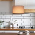 Dewenwils Plug In Wall Light Hanging Lamp With 15ft Clear Cord On Off Switch Gray Fabric Lampshade Fixtures For Bedroom Kitchen 